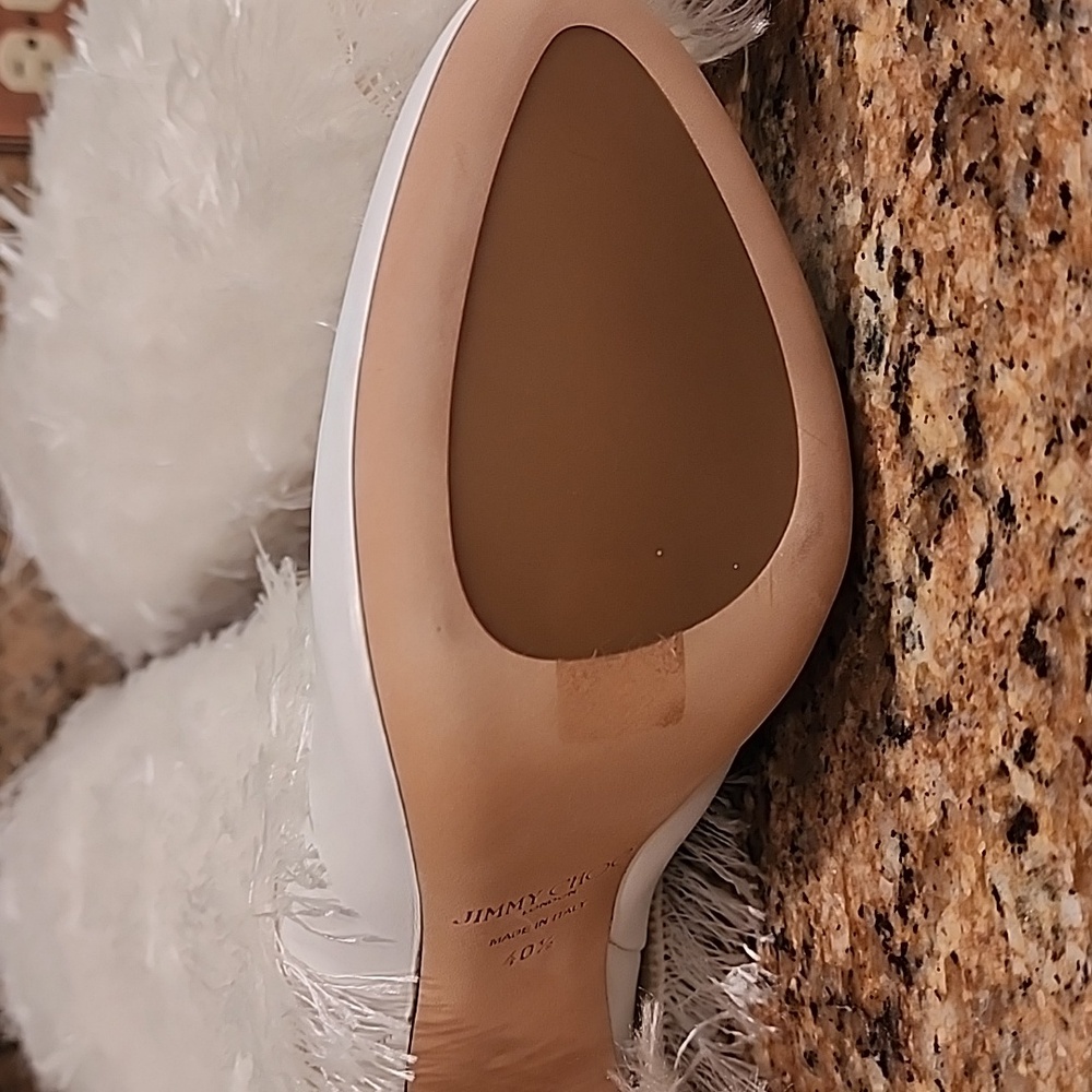 NIB Jimmy Choo White Magalie 100 Fringed Leather High Block Heel Boots - SZ 40.5 - Picture 8 of 17